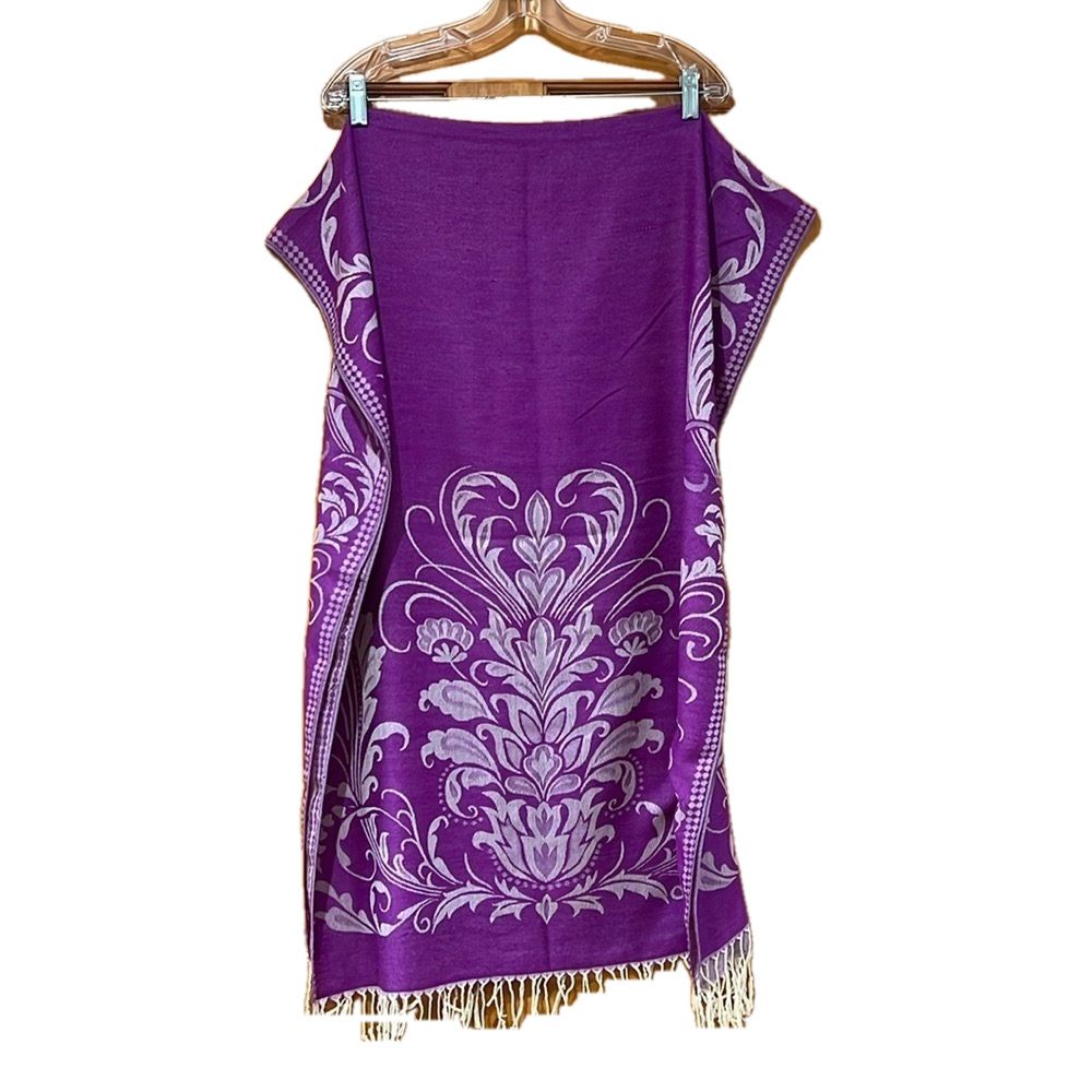 Pashmina Dark purple women’s long scarf with intricate design